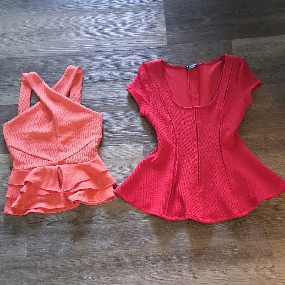 Y2k Shirt Bundle 2 Piece Tops Orange Red BeBe